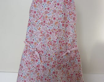cotton strapless multicolored flower girl dress