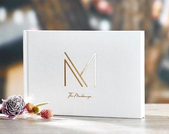 Gold Foil Wedding Guest Book Alternative Custom Guest Book Gold Foil Guest Book Wedding Guestbook Alternative Wedding Guest Book -GC#015