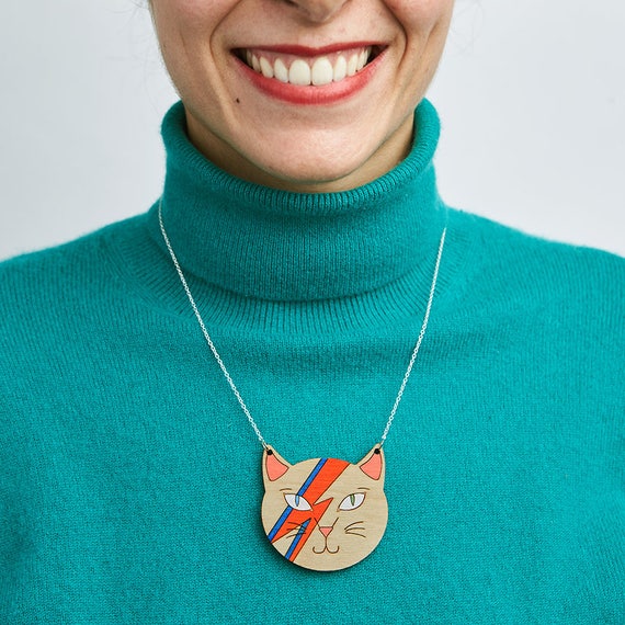 David Bowie Necklace Bowie jewelry Gift for Bowie fan Ziggy