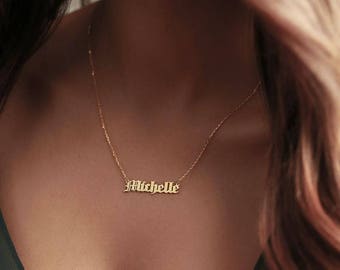 Gothic Name Necklace - Name Choker Necklace - Personalized Choker Necklace - Name Necklace - Name Plate Choker - Gothic Choker Necklace