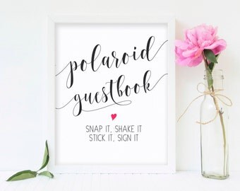 Photo Guest Book Sign Printable, Photo Guestbook Sign, Guest Book Alternative, Guest Book Printable, Wedding Photo Guest Book Sign, Polaroid