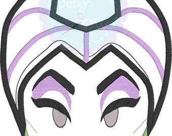 Maleficient Emoji Inspired name tag machine embroidery applique design Instant Download