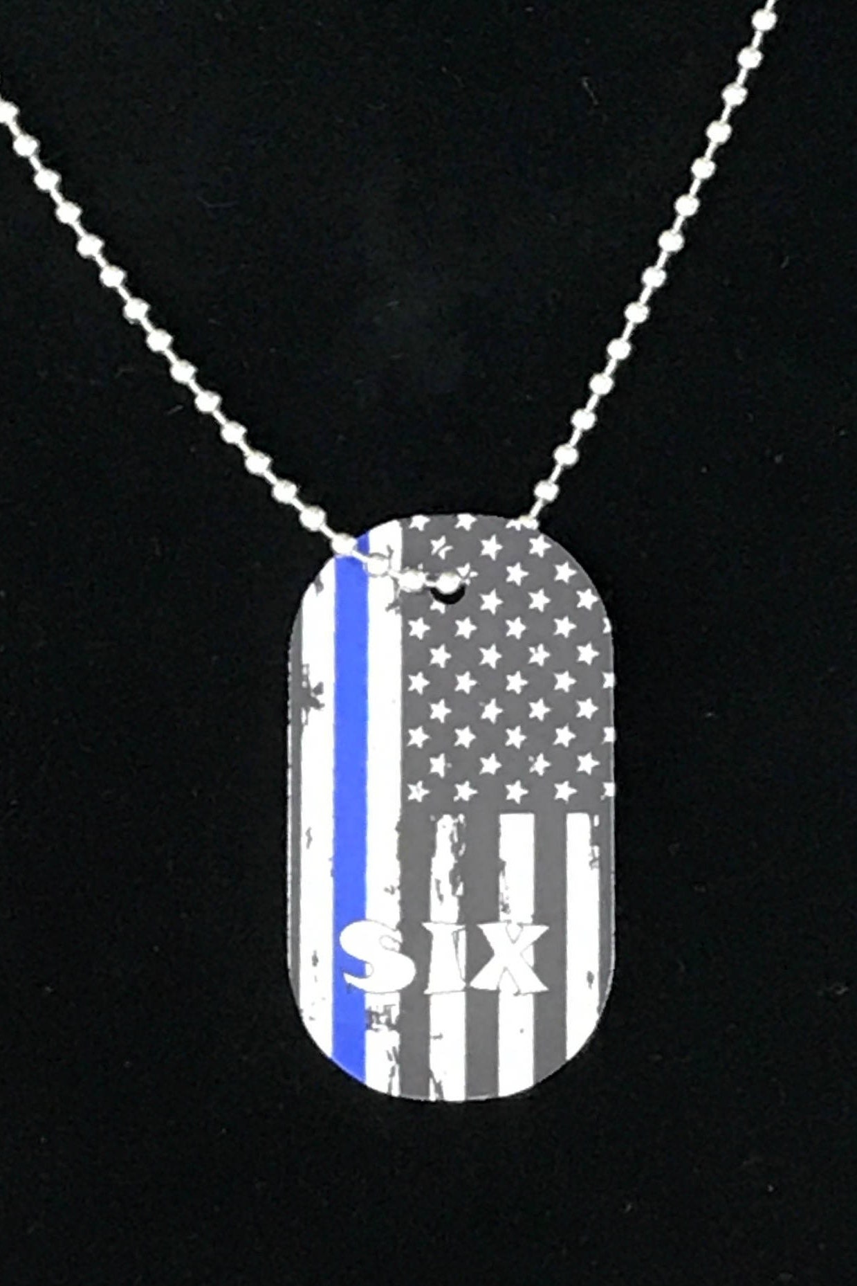Dog Tag Necklace Back The Blue Dog Tags Law Enforcement