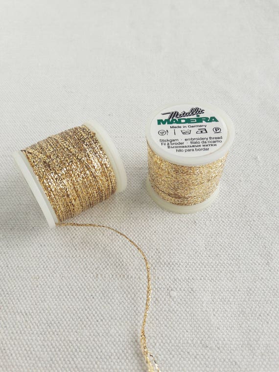 Gold thread Embroidery thread Goldwork set of 2 Gold metallic