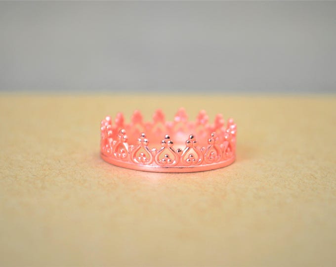 Dainty Pink Crown Ring, Pink Princess Crown Ring, Princess Ring, Tiara Ring, Queen Ring, Pink Ring, Pink Princess Ring, Pink Queen Ring,Pink