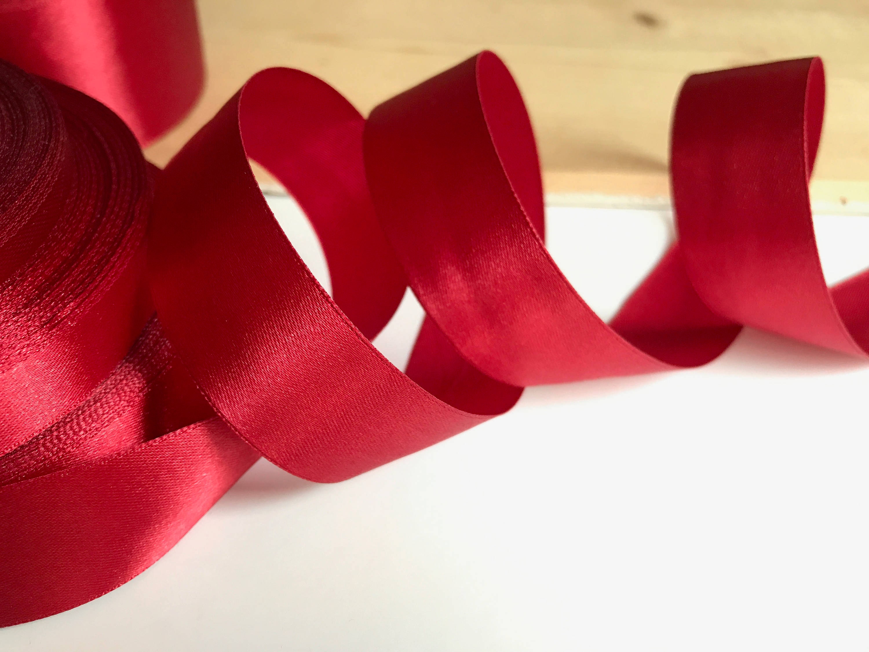 Satin Ribbon trim Dark Red Christmas wrapping Wedding