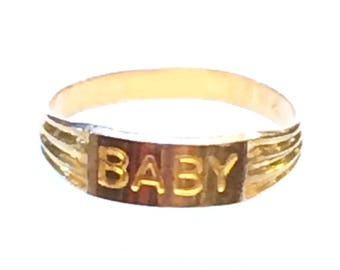 Gold baby ring | Etsy