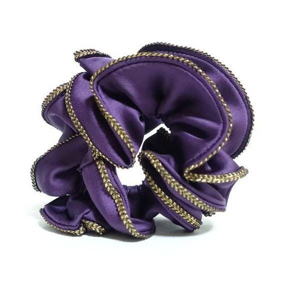 Golden Thread Trim Satin Hair Elastic Hair Ties Women Hair