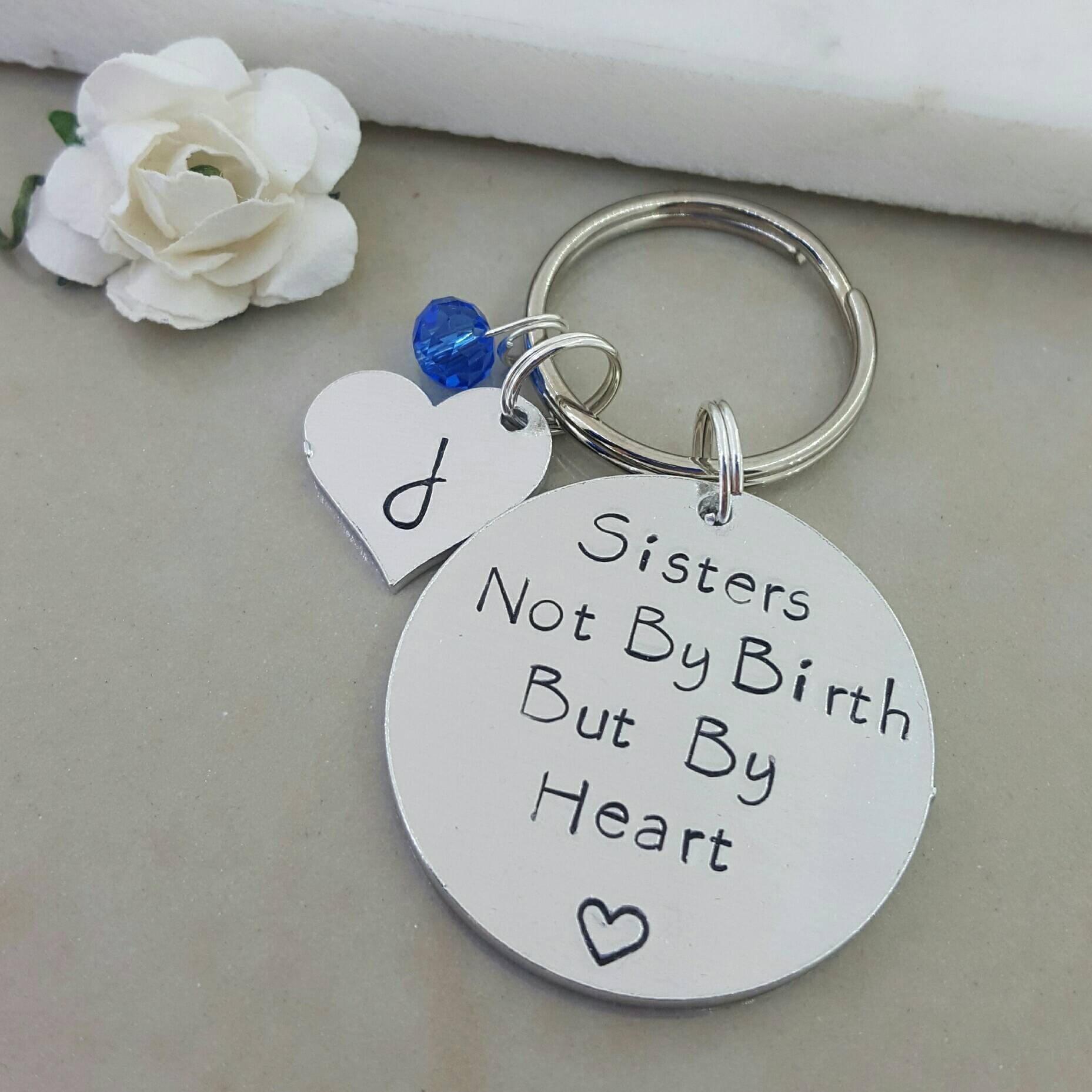 Like A Sister Gift Sister By Heart Gift Sister Keychain