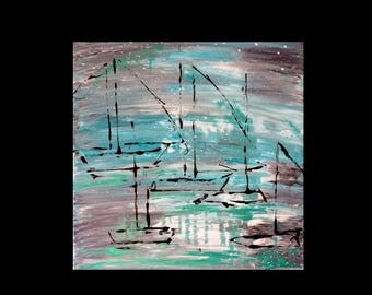 abstract painting modern art abstract sailboats