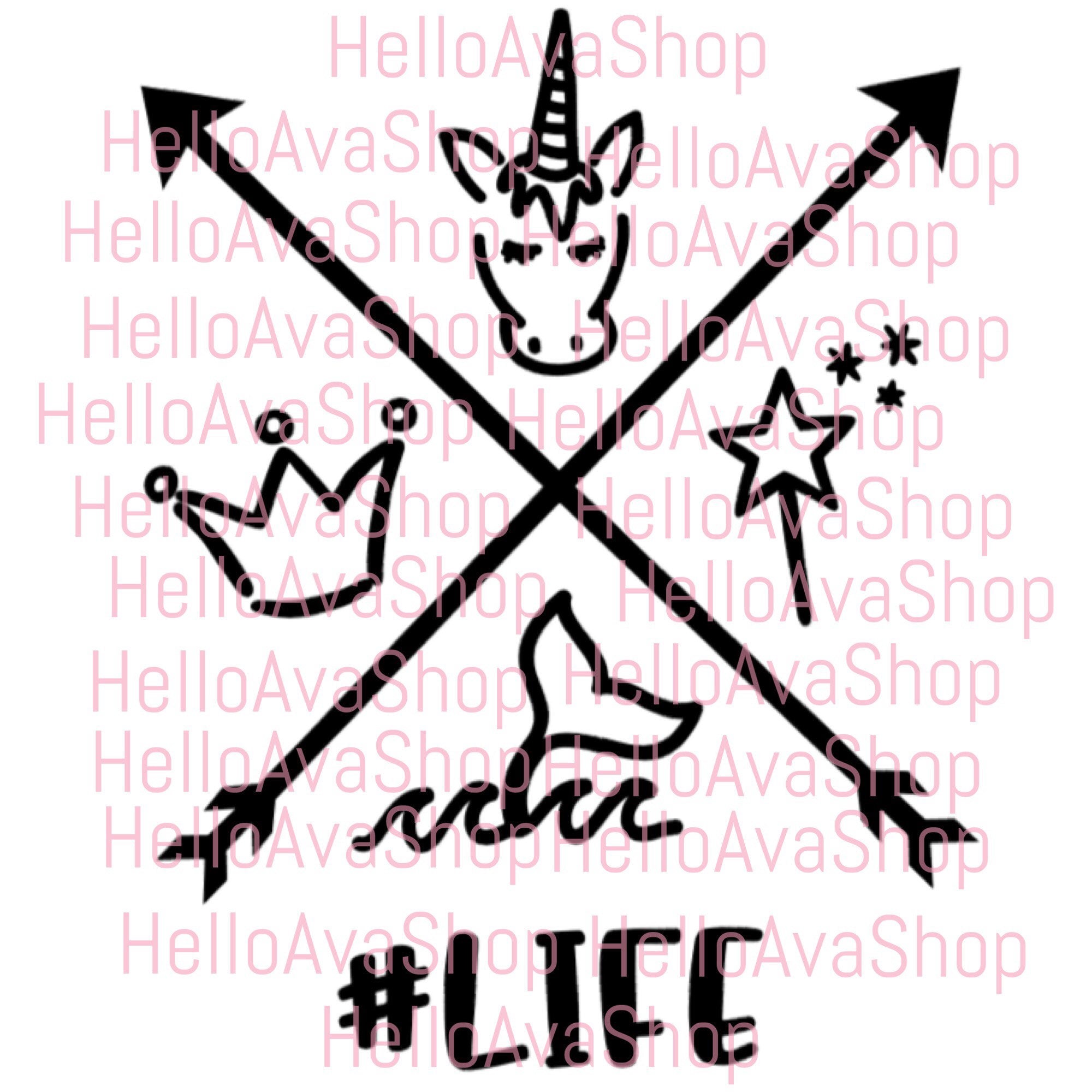 Download Mermaid Unicorn Fairy Princess life with 5 other hashtags SVG