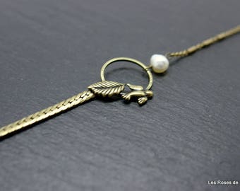 Bracelet art deco bird, bird bracelet
