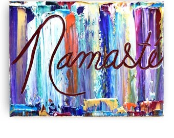 Namaste Wall Art Original Paintings Decor, art, Painting on canvas, Zen Art decor, Namaste,quotes, artwork, art, gifts,by Katey