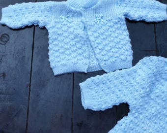 Crochet Baby Boy Sweater Set Layette Perfect For Baby Shower