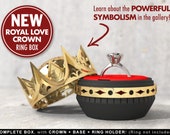 Royal Love Crown Ring Box - proposal ring box, engagement ring box, ring case, wedding, marriage, matrimony, bridal, geeky, geek, fantasy