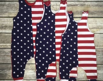 4th of july harem overall romper