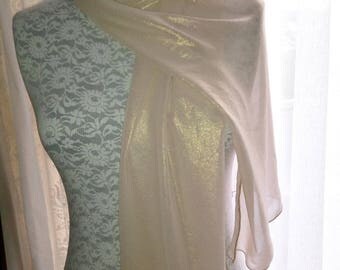 Stole (flesh) Golden nude color polyester chiffon.