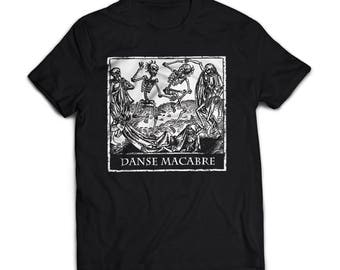 Unisex T-Shirt with medieval illustration DANSE MACABRE