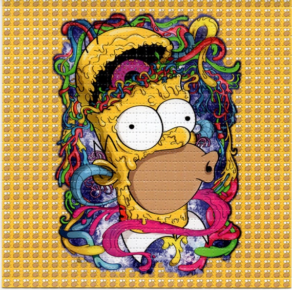 HOMER SIMPSON Tripping Brains Out BLOTTER Art perforated acid