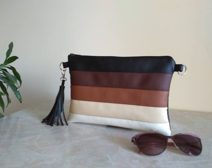 Evening handbag Clutch bag Brown leather purse Mothers day gift Personalized clutch
