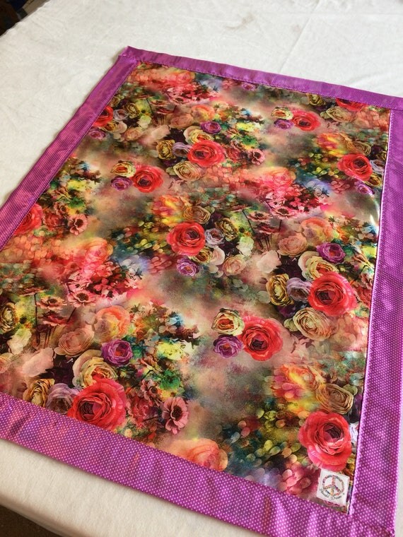 Baby Blanket, Baby Shower, Silky Baby Blanket, Floral baby blanket, baby girl, baby boy, lovey, personalized, 30 x 40 crib blanket