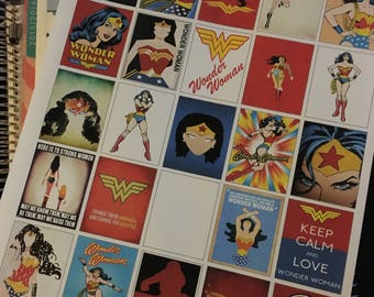Printable Wonder Woman Stickers for Planners