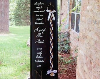 Unity Braids®, Cord Of Three Strands, Wedding Signs, Board Sign, Unity Braid Cross, Unity Rope, Rustic Wedding, Wood Signs, Gods Knot, Unity