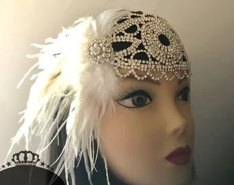 1920s headpiece/Gatsby headpiece/Wedding headpiece/flapper/Rhinestone headpiece/1920s accessories/Wedding accessories/Jazz Song/High End
