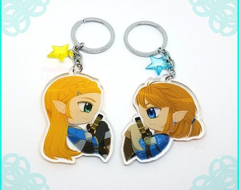 The Legend of Zelda Breath of the Wild Keychain Link and Zelda Keychain Legend of Zelda Couple