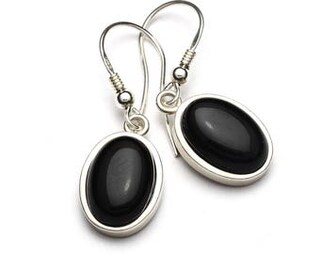 Orecchini In Argento Sterling Con Onice Nero VONALA | Pendenti A Goccia In Filigrana Placcato Oro Rosa, Ipoallergenici, 37x12mm