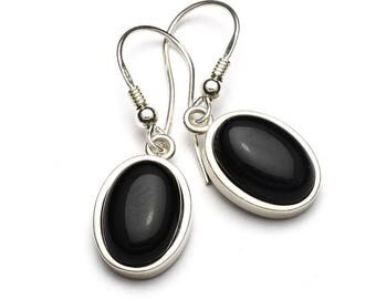 Orecchini In Argento Sterling Con Onice Nero VONALA | Pendenti A Goccia In Filigrana Placcato Oro Rosa, Ipoallergenici, 37x12mm