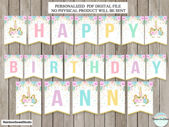 unicorn banner unicorn happy birthday banner magical