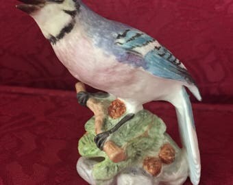 FREE SHIPPING-Royal Worcester-Blue Jay- Figurine