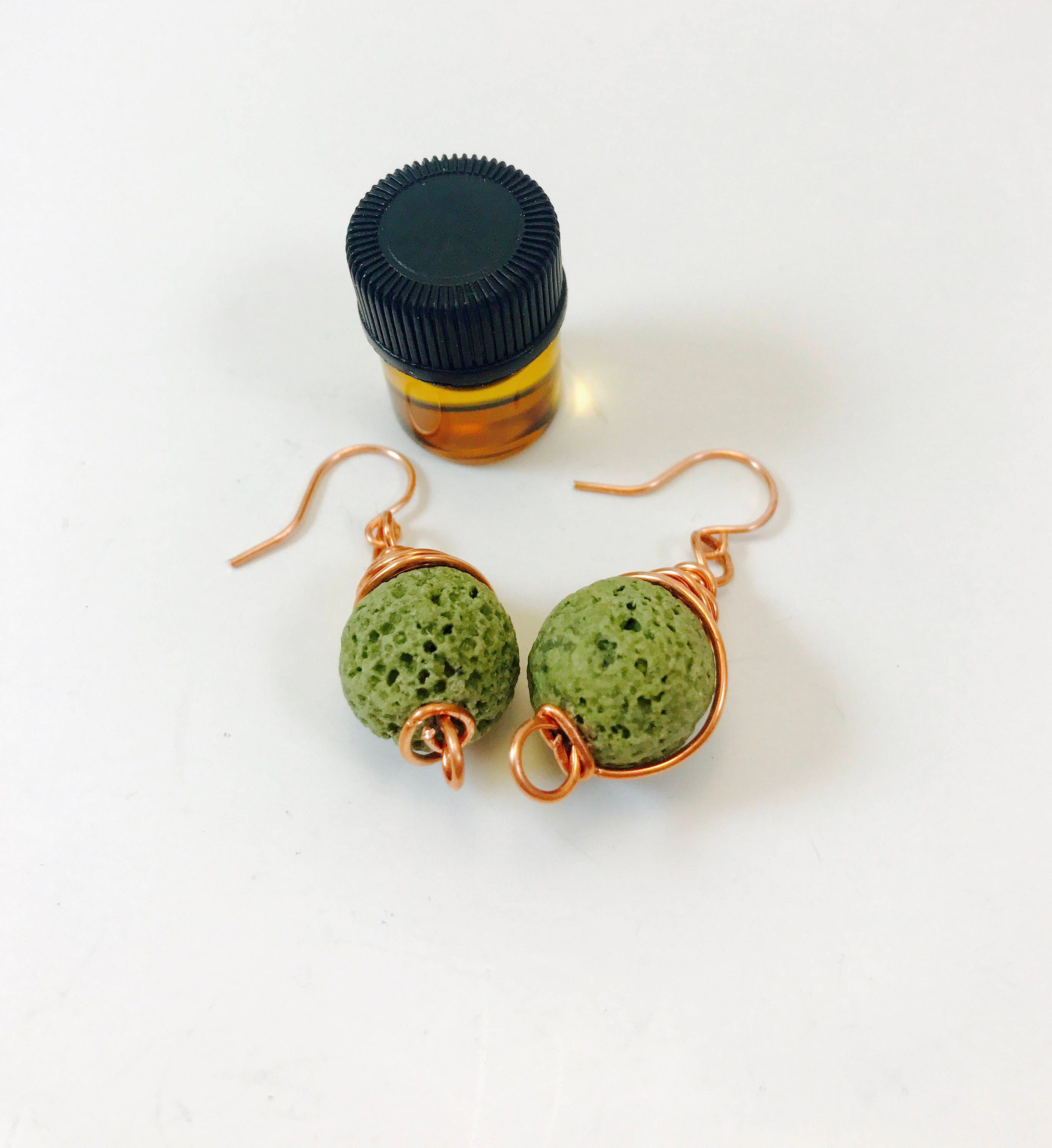 Copper and Lava Earrings Diffuser Earrings Aromatherapy