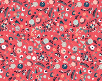 Bullion Fronds Rose RCL-605 - RECOLLECTION designed by Katarina Roccella for Art Gallery Fabric - Red Floral Ditsy 100% Cotton Fabric