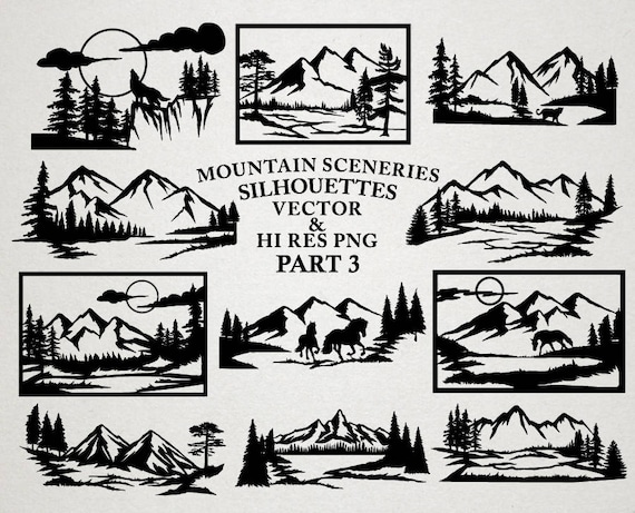 Free Free 248 Silhouette Mountain Scene Svg SVG PNG EPS DXF File