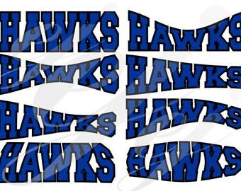 Central High School Hawks Curved Layouts SVG EPS DXF Digital Cutting Design- Instant Download- jpg pdf Vector File Graphic Design