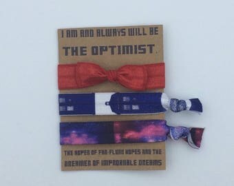 Doctor Who Inspired Hair Tie, Dr. Who, Tardis, Elastic Hair Tie, Creaseless Hair Tie