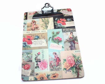 Clipboard, Floral, Flower, Decorative, Office Organization, List Holder, Office Decor, Dorm Decor, Nurse Gift, Teacher Gift, Clip Board,