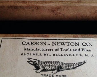 Vintage Carson-Newton Co. Tool and file boxes.