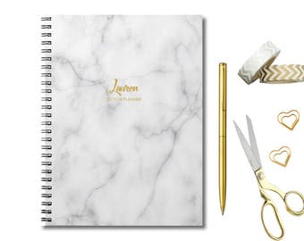 Organizzatore di 2018 - 2017-2018 Weekly Planner - Agenda Planner personalizzato - pianificatore accademico - 2017-2018 calendario - marmo pianificazione
