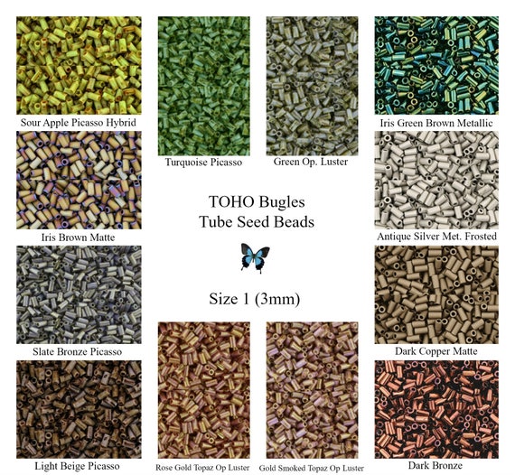 Bugle Beads TOHO 3mm Size 1 12 Color Choices Japanese