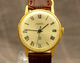 Mechanical watch, gold watch, Mens watch, soviet watch, Raketa, watches for men, husband gift, watch men, montre homme, mens watches