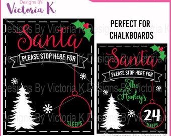 Santa Chalkboard, Christmas svg, Christmas Countdown, Santa stop here, Cut File, SVG, DXF Cut Files, Cricut Design Space, Vinyl Cut Files