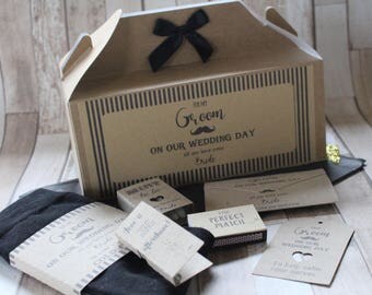 Groom Gift box-Includes box/socks//tags/tissues/Lottery or scratch card wrap