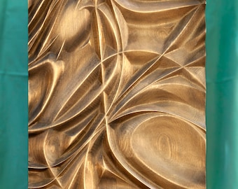 Wood wall art, home decor, bas-relief sculpture, wood carving