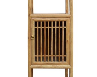 25 Off Chinese Raw Wood Slim Narrow Tall Open Display Storage Corner Cabinet cs2250E