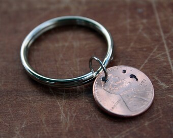 Year of Your Choice Penny with Hand-stamped Semicolon Suicide Awareness Keychain