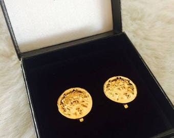 Rare!!!! Vintage Logo Chanel earrings , 100% authentic