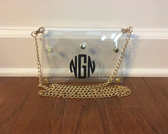 Clear Cross Body Purse -Gameday Purse - Clear Purse - Clear Gameday Purse